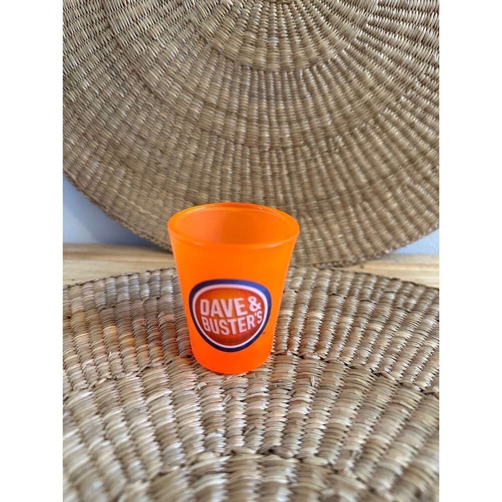 Dave & Busters Orange shot glass